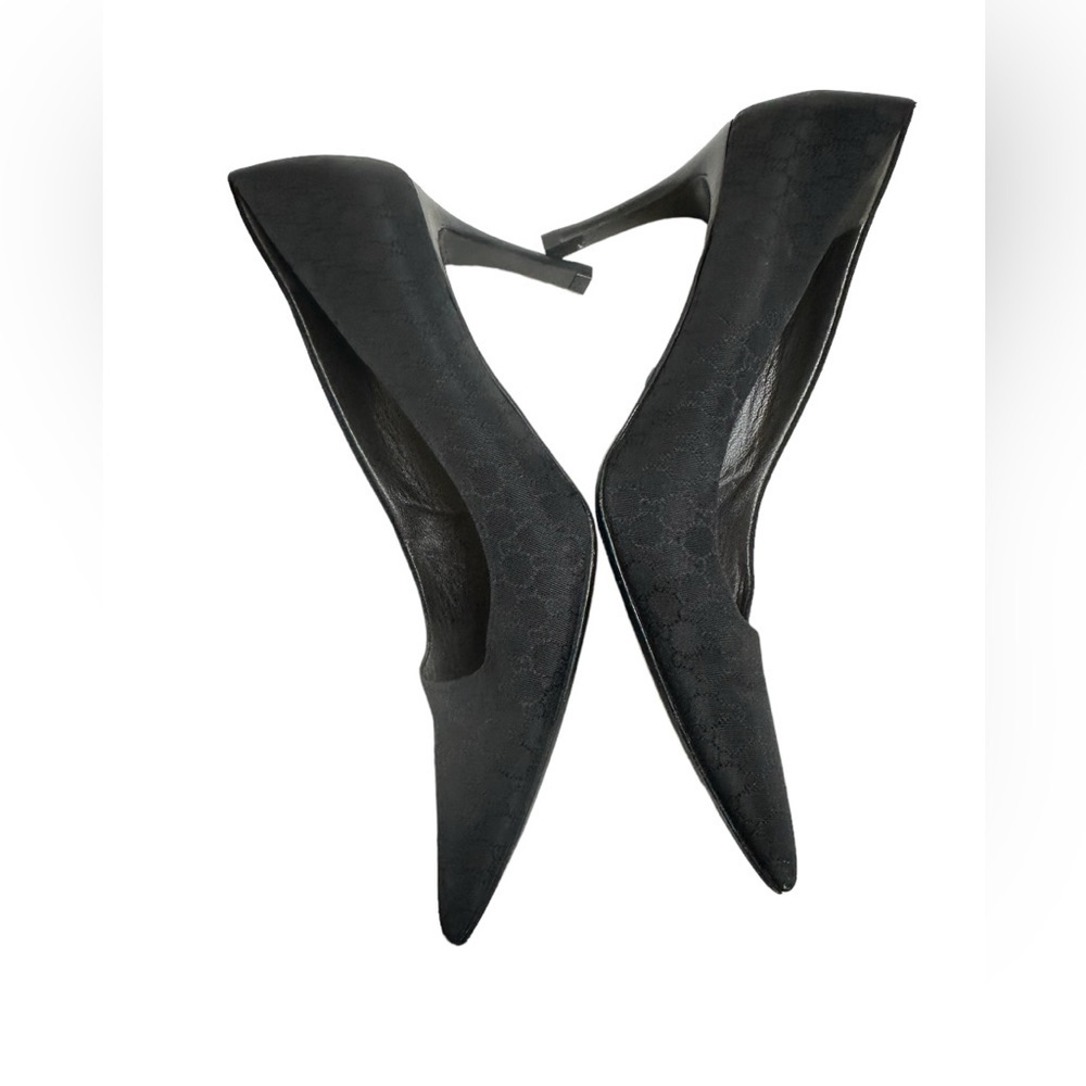 GUCCI Vintage GG Monogram Logo Pumps Heels US39.5 Pointed Toe shoes